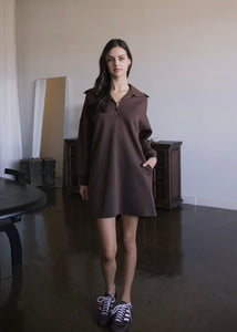 Cocoa Butter Soft Quarter Zip Long Sleeve Dress