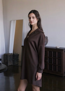 Cocoa Butter Soft Quarter Zip Long Sleeve Dress