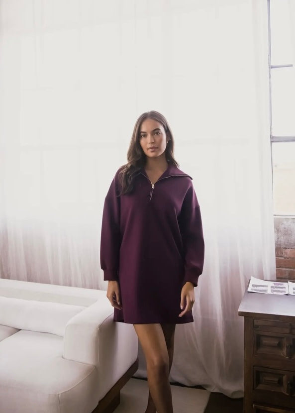 Port Butter Soft Quarter Zip Long Sleeve Dress