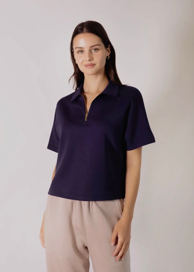 Navy Butter Soft Quarter Zip Top