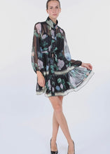 Load image into Gallery viewer, Floral Print Belted A-Line Chiffon Mini Dress
