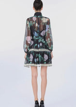 Load image into Gallery viewer, Floral Print Belted A-Line Chiffon Mini Dress
