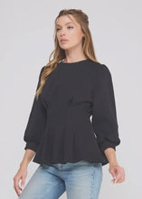 Load image into Gallery viewer, Double Knit Pleat Trim Top
