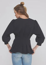 Load image into Gallery viewer, Double Knit Pleat Trim Top
