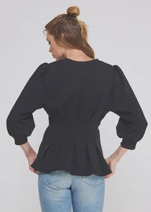 Double Knit Pleat Trim Top