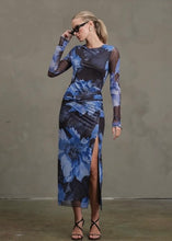 Load image into Gallery viewer, Night Out Mesh Printed Dress
