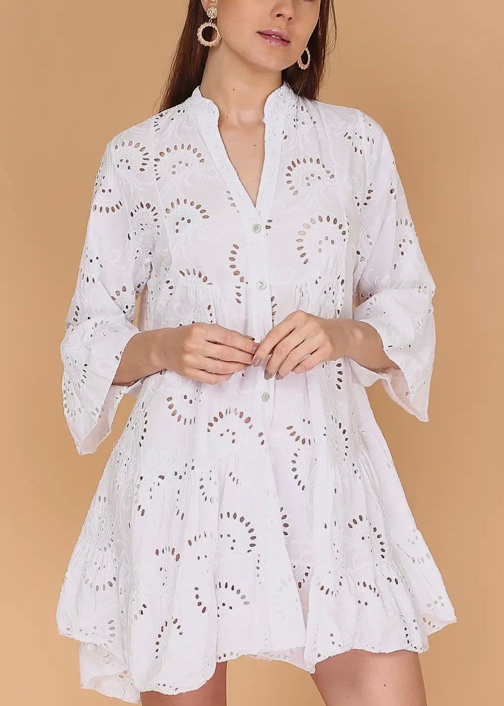 White English Embroidery Dress