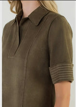 Load image into Gallery viewer, Short Sleeve Collared Suede Dress
