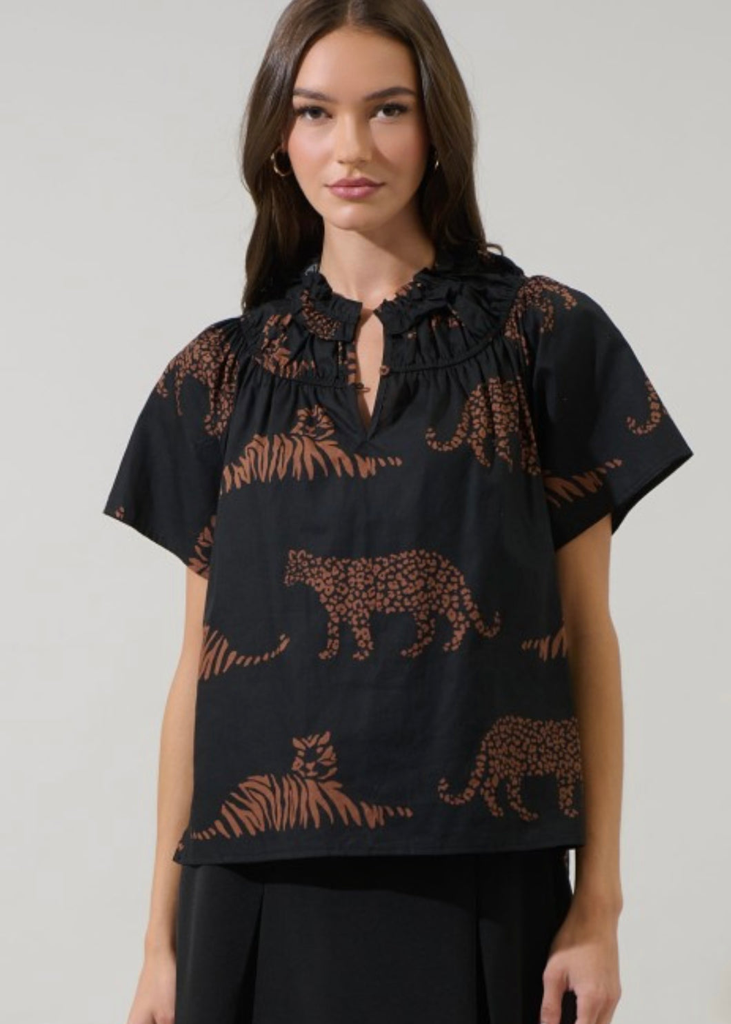 Jungle Smocked Top