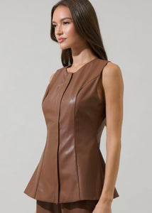 Leather Sleeveless Top