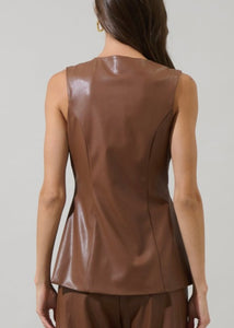 Leather Sleeveless Top