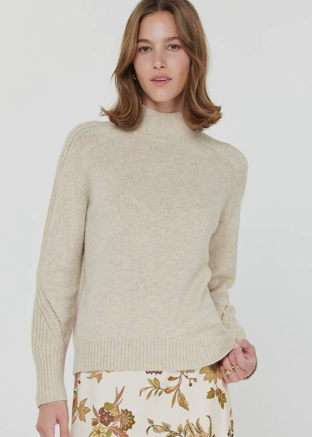 Oat Beige Turtleneck Sweater