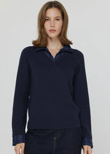 Load image into Gallery viewer, Collared V-Neck Combo Sweater
