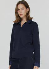 Load image into Gallery viewer, Collared V-Neck Combo Sweater
