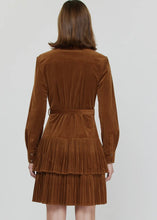 Load image into Gallery viewer, Collared Button Down Pleated Mini Dress
