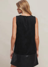 Load image into Gallery viewer, Faux Suede &amp; Faux Leather Shift Dress
