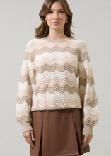 Load image into Gallery viewer, Wavy Striped Knit Sweater

