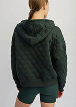 Load image into Gallery viewer, Regency Green Quilted Quarter Zip Hoodie
