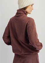 Load image into Gallery viewer, Espresso Rib Brushed Quarter Zip Sweatshirt
