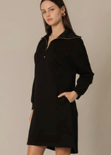 Load image into Gallery viewer, Black Butter Soft Quarter Zip Long Sleeve Dress
