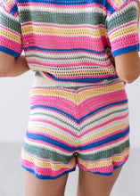 Load image into Gallery viewer, Multi Stripe Crochet Shorts
