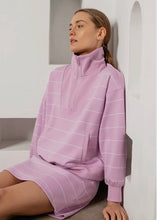 Load image into Gallery viewer, Blossom Stripe Quarter Zip Mock Neck Pullover

