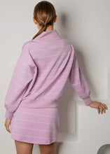 Load image into Gallery viewer, Blossom Stripe Quarter Zip Mock Neck Pullover
