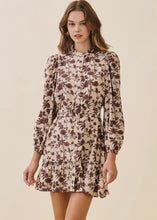 Load image into Gallery viewer, Floral Print High Neck Belted Dress
