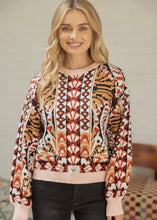 Load image into Gallery viewer, Ribbed Detail Printed Sweater
