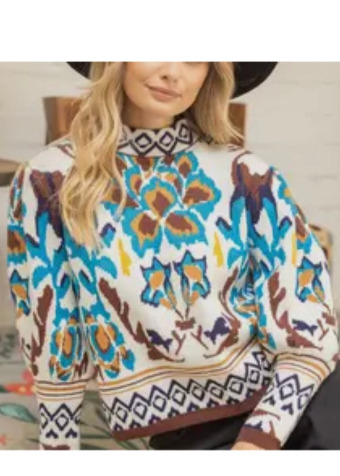 Multi Color Abstract Sweater