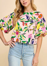 Load image into Gallery viewer, Printed Puff Sleeve Top
