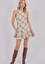 Load image into Gallery viewer, Plaid Drop Waist Mini Dress

