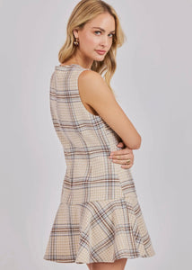 Plaid Drop Waist Mini Dress