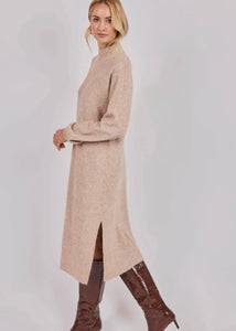 Turtleneck Knit Midi Dress
