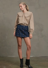 Load image into Gallery viewer, Embellished Quilted Denim Mini Skort
