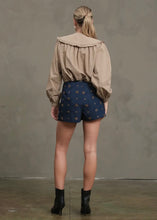 Load image into Gallery viewer, Embellished Quilted Denim Mini Skort
