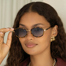 Load image into Gallery viewer, Jordan Acetate Oval Sunglasses - Yellow Tortoise/Blue
