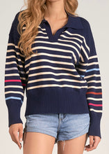Load image into Gallery viewer, Navy Striped Sweater
