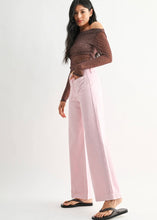 Load image into Gallery viewer, Pink Micro Patch Pocket Wide Leg Jean
