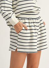 Load image into Gallery viewer, Navy Stripe Terry Shorts
