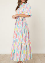 Load image into Gallery viewer, Pastel Puff Sleeve Maxi Shirt Dress
