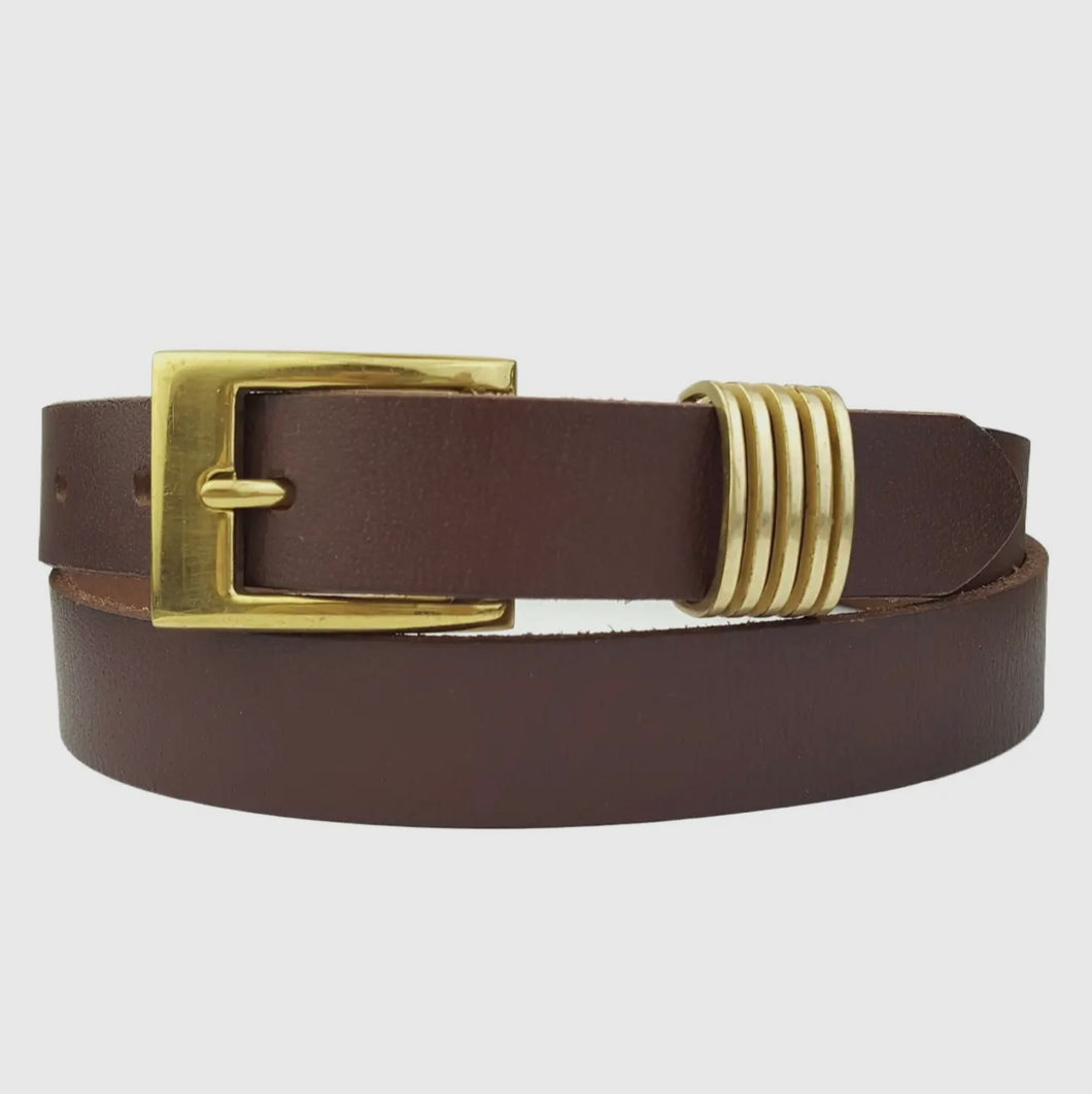 Genuine Leather Belt With Multi Loop Design