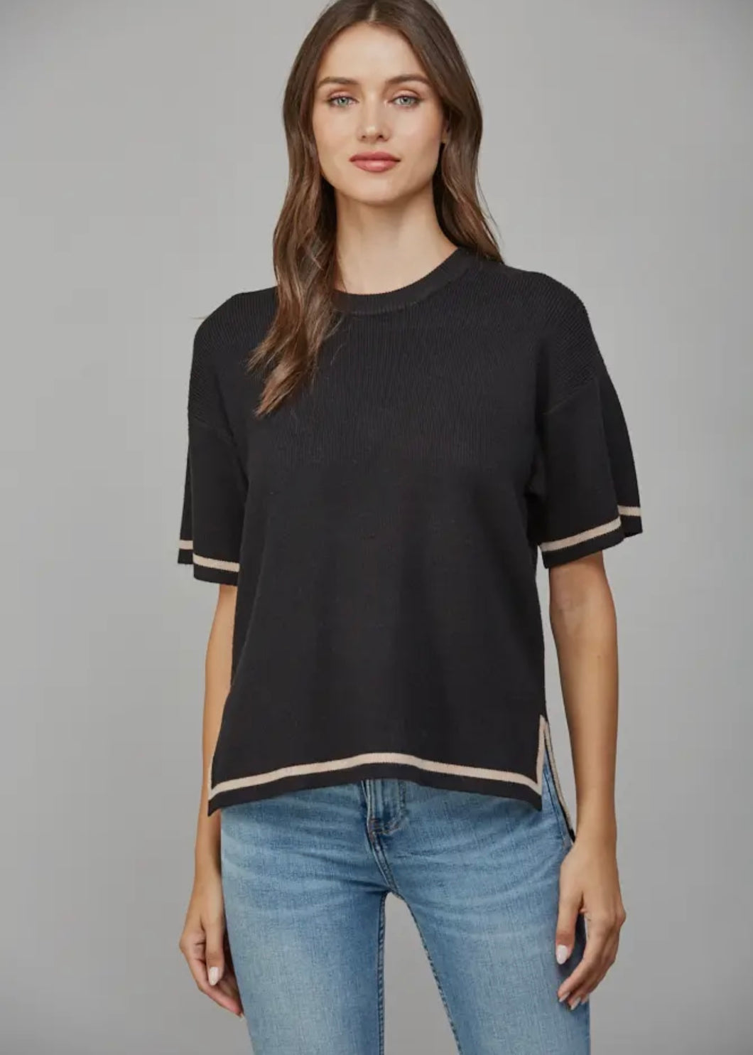 Side Slit Boxy Sweater