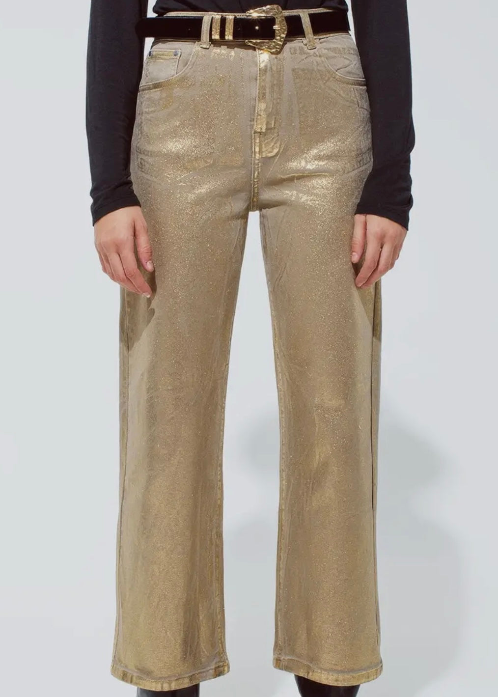 Gold Straight Leg Jeans