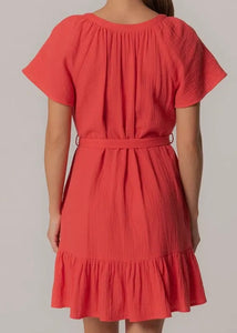 Cotton Gauze Red Dress