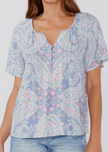 Load image into Gallery viewer, Flutter Sleeve Periwinkle Print Top
