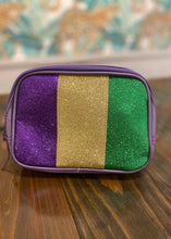 Load image into Gallery viewer, Faux Leather Mardi Gras Sparkle Front  Belt Bag
