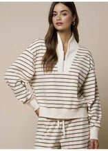 Load image into Gallery viewer, Stripe Half Zip Top
