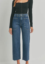 Load image into Gallery viewer, Utility Wide Leg Just Black Denim Jeans
