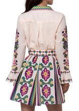 Load image into Gallery viewer, Printed Mini Shirt Dress With Pleats
